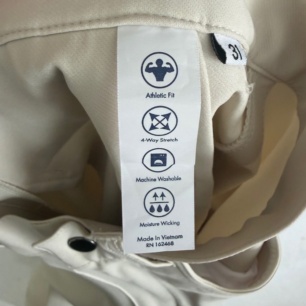 State & Liberty Athletic Fit Pants Mens 31 Beige 4-Way Stretch Chino - Picture 5 of 9
